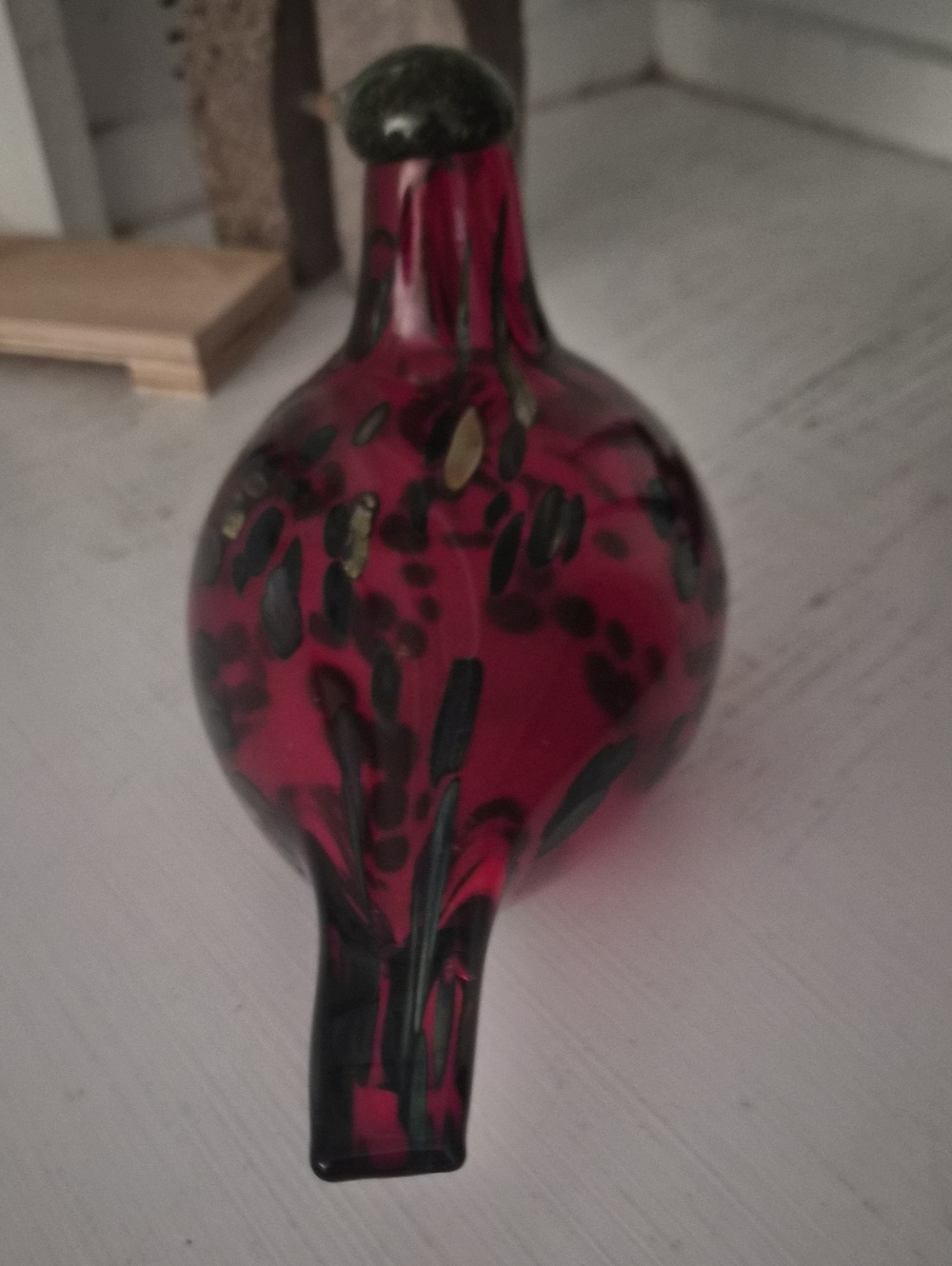 Vintage Oiva Toikka for Iittala Nuutajärvi Ruby Cranberry Glass Figurine Signed - Picture 6 of 9